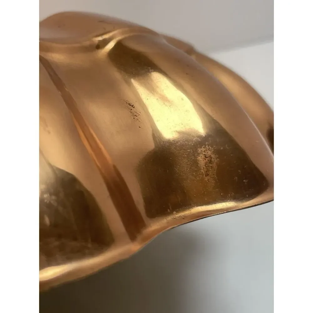 Vintage Copper Shell Mold Or Wall Decor 12” Tin Lined - Has Wall Hanging Hook